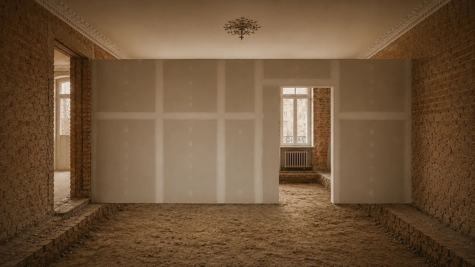 Bodenarbeiten, Schritt 1: Rohzustand nach dem Innenausbau
